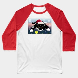 : Cute Tuxedo cat wishing Merry Christmas or Merry Catmas .Copyright TeAnne Baseball T-Shirt